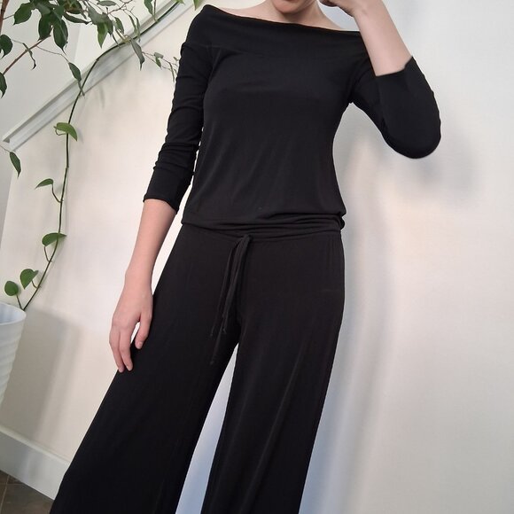 New Eva Varro Black Jumpsuit Romper Long Sleeve - Picture 5 of 6